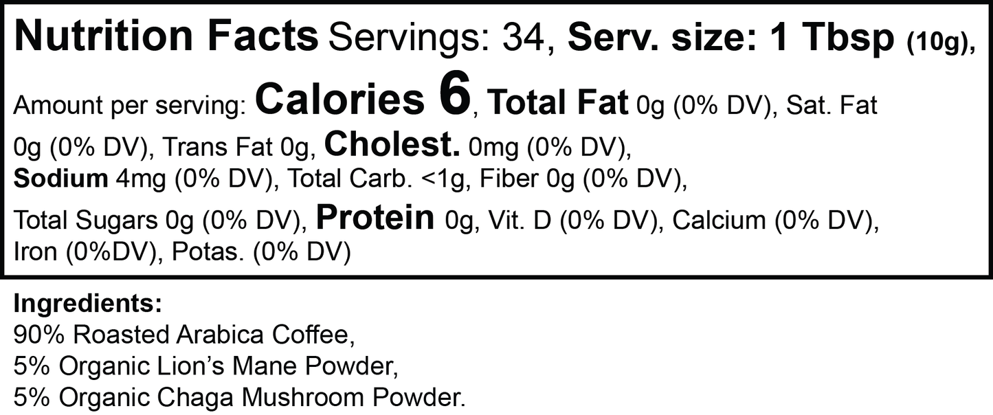 Raven Brew Functional Mushroom Coffee Blend (Medium Roast)